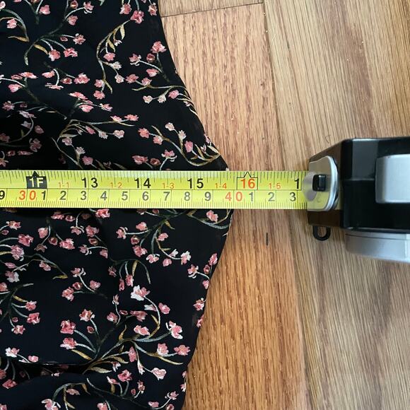 Nicholas Floral Print Silk Midi Dress Womens 4 Black Sleeveless Splits Cocktail - Picture 9 of 12